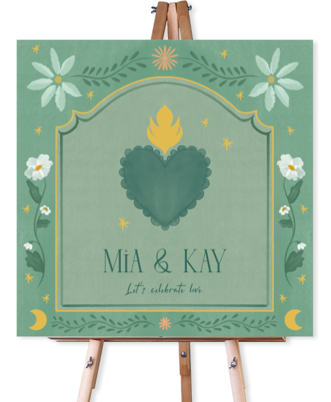 Welkomstbord bohemian groen