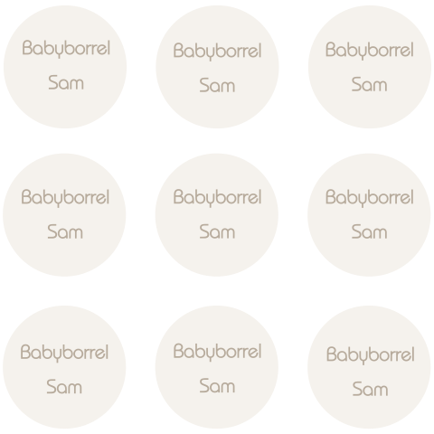 Babyborrel label rond