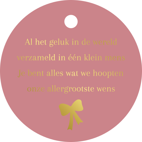 Rond label geboortekaartje