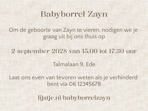 label babyborrel uitnodiging