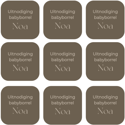 Babyborrel label afgerond vierkant