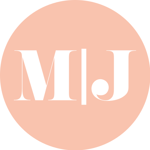 Sluitsticker trouwlogo peach wit