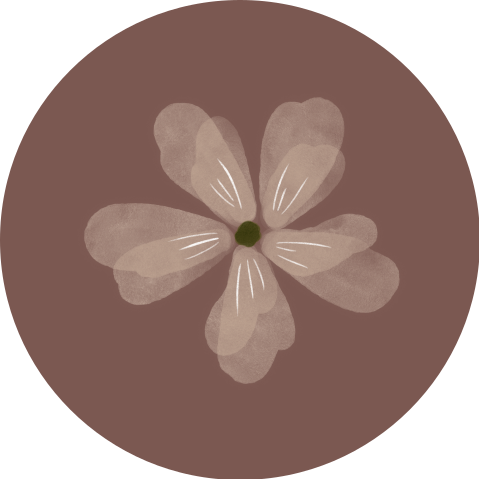 bijpassende sluitsticker bruin bloem