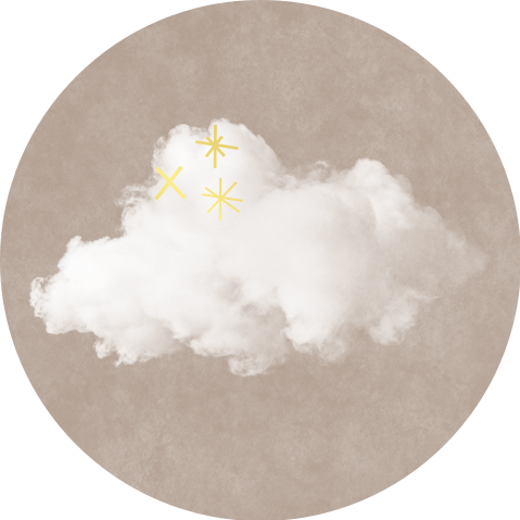 bijpassende sluitsticker beige wolk goudfolie