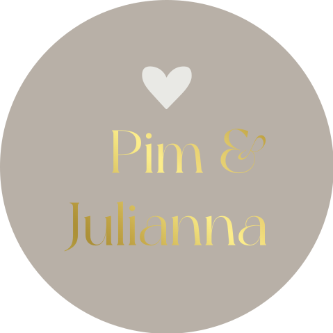 Sluitsticker beige creme goudfolie
