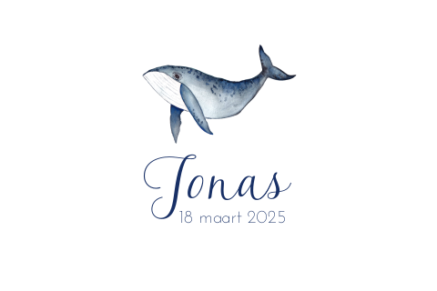 Geboortekaartje Walvis