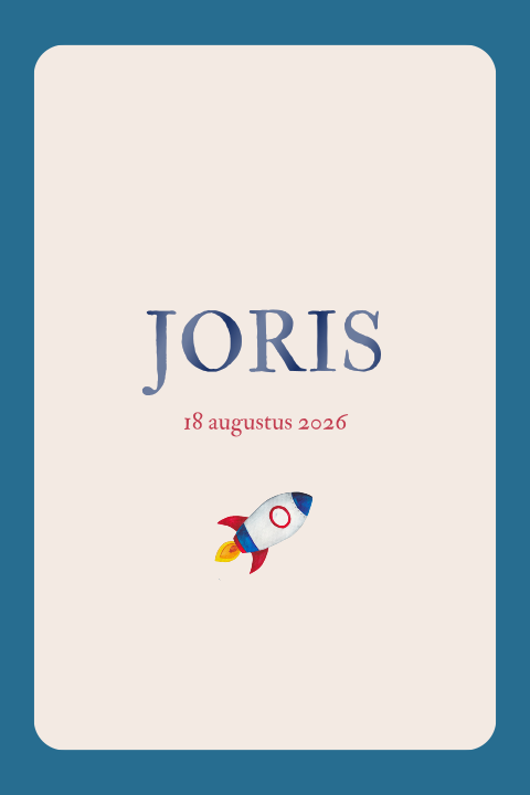 Geboortekaartje rechthoek rand Joris