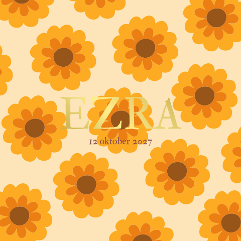 Geboortekaartje goudsbloem retroprint Ezra