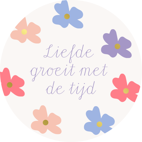 Sticker bedankje 83mm Bloemen Goudfolie