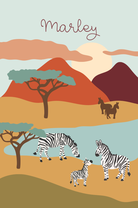 Geboortekaartje zebra natuur