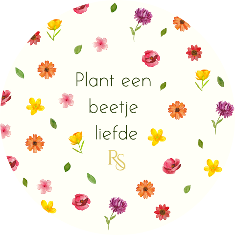 Sticker bedankje 59mm Bloemen Rolf Susanne