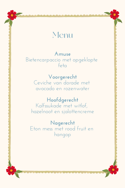 Ines Daan Menukaart Bloemen