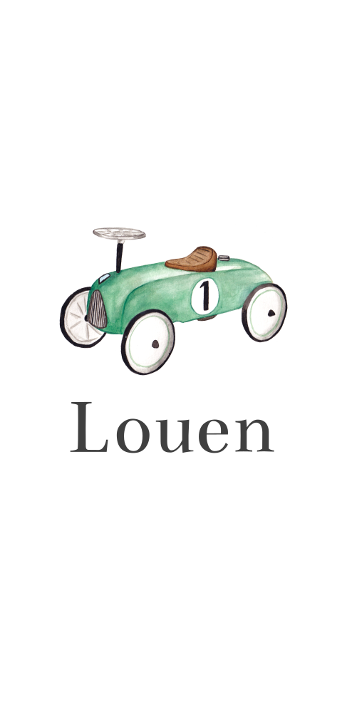 Geboortekaartje Loopauto