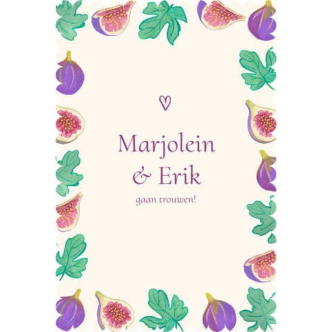 Welkomstbord Vijgenprint Marjolein Erik