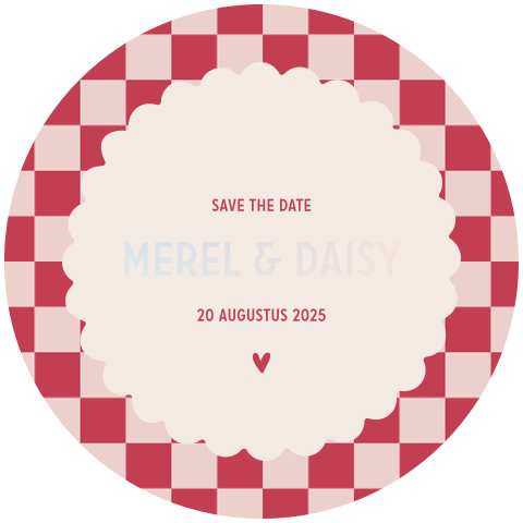 Trouw save the date rond geblokt
