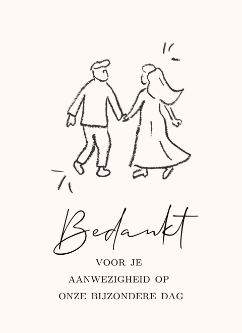 Wijnetiket Getekend Paar 