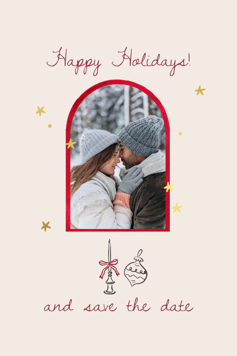 Save the date Kerst fotokaart