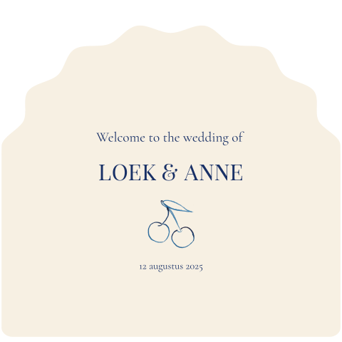 Welkomstbord Loek & Anne