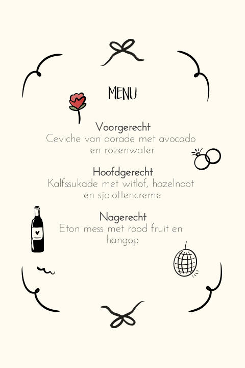Menukaart Guusje Rein bloemenprint