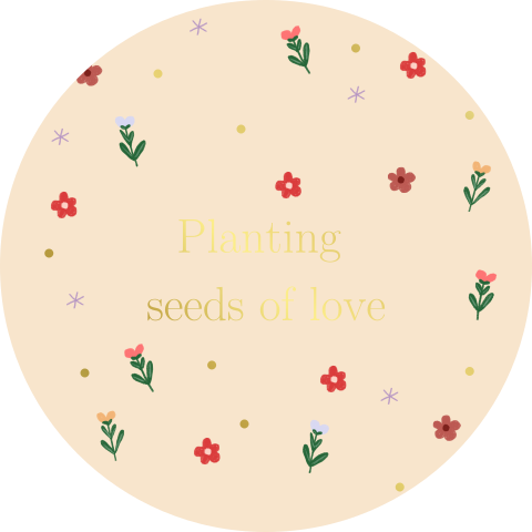Sticker bedankje 59mm Bloemen Goudfolie