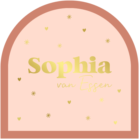 Geboortekaartje Stans Boog Goudfolie terra