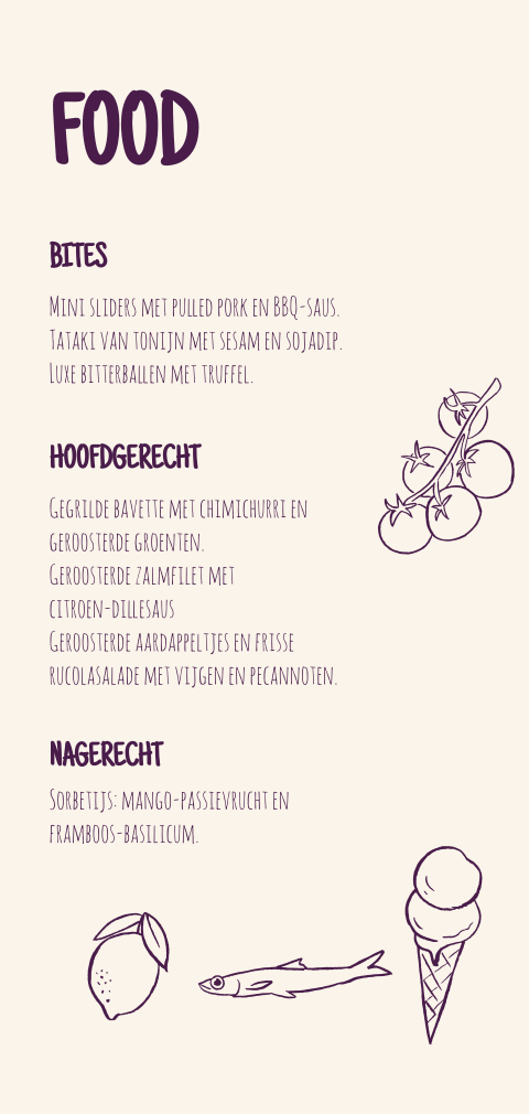 Menukaart Iconen Geschilderd Jim Alice