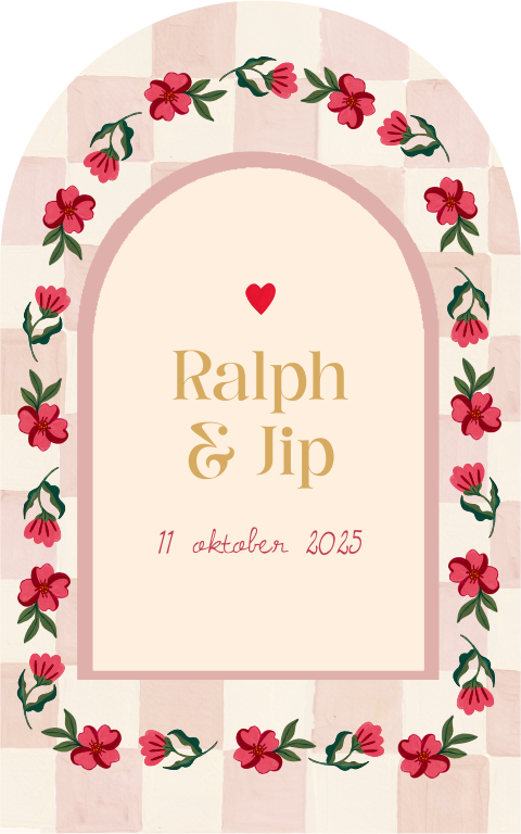 Ralph Jip Bloemen Checkerboard Welkomstbord