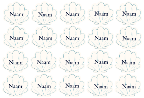 Naamkaartjes schelpvorm