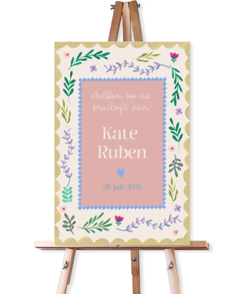 Welkomstbord Kate Ruben