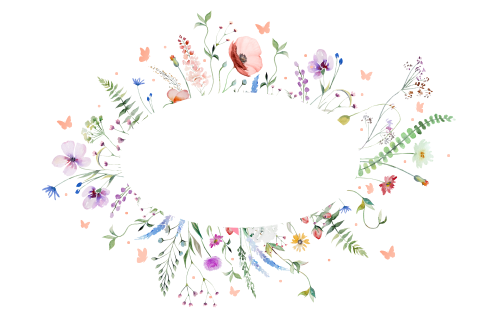 Geboortekaartje bloemen en vlinders met doorkijkvenster