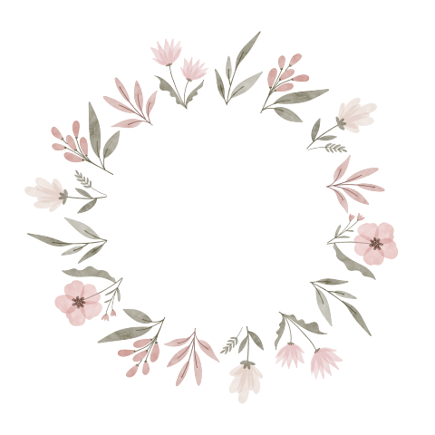 Geboortekaartje met een doorkijk naar een romantische bloemen rand