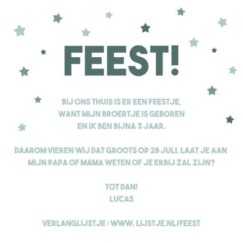 Kraamborrel | Sterren groen
