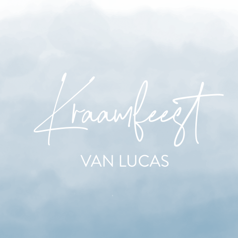 Kraamborrel | Waterverf verloop blauw
