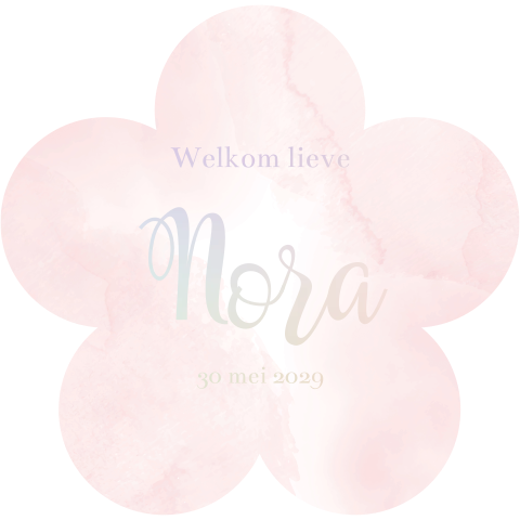Roze bloemetjes kaart met holografische tekst