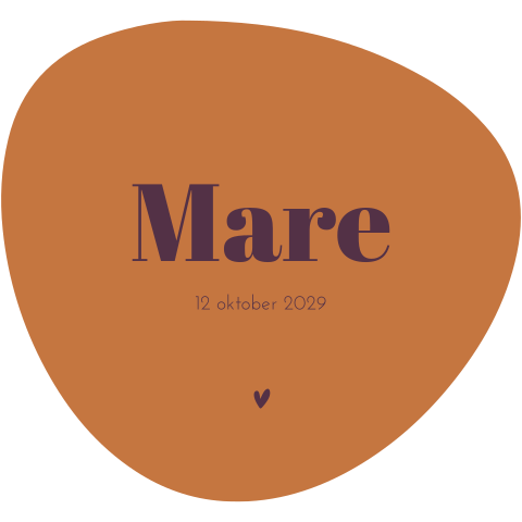 Geboortekaartje meisje pebble colourblocking herfst bruin en paars