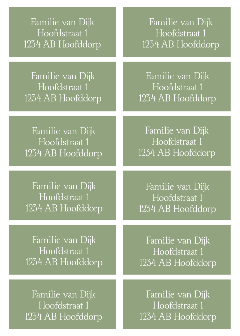 Adresstickers Sage Green
