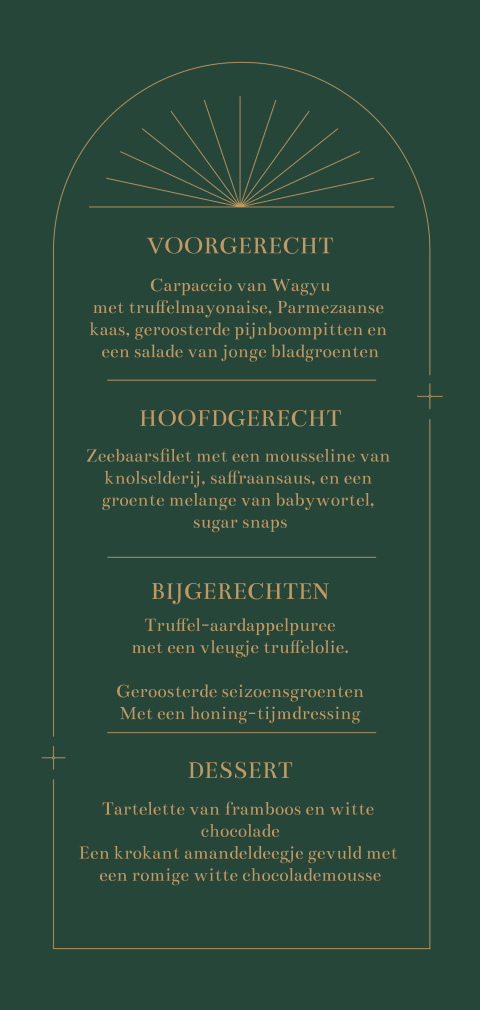 Menu Boho groen