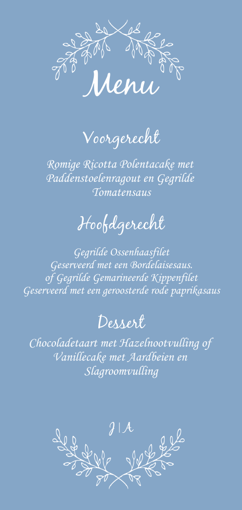 Menukaart Witte Takjes