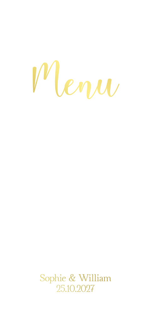 Menu kaart Modern Goud