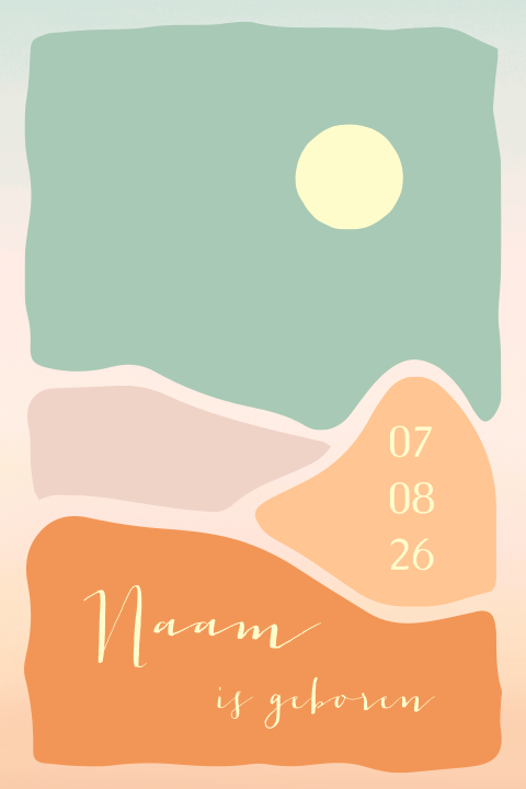 Raambord met trendy landschap in happy colors