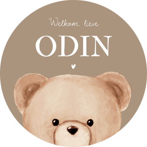 Rond tuinbord 80cm teddybeer bruin knuffelbeer