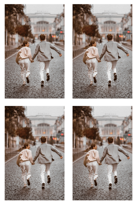 DIY fotolabel staande fotos trouwkaart