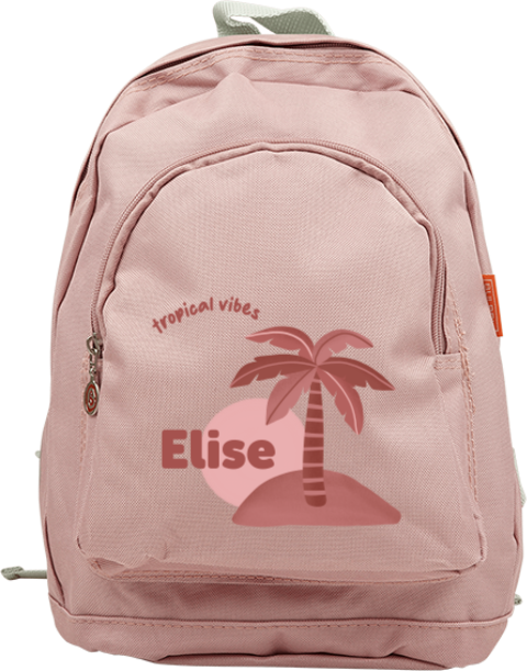 Rugtas junior met naam en palmboom