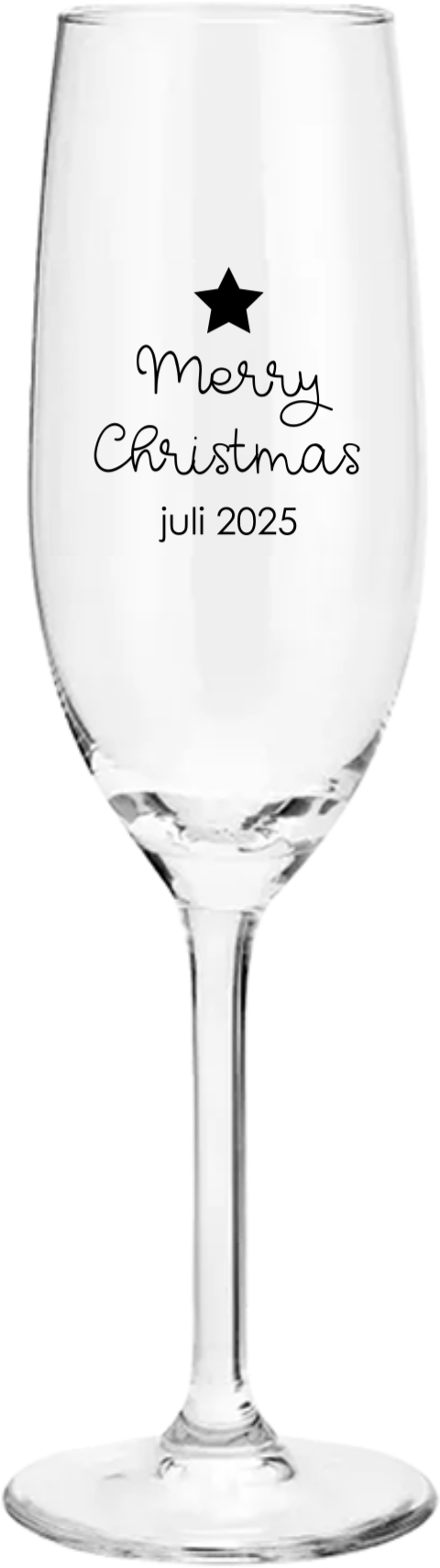 Champagneglas als zwangerschapsaankondiging met ster