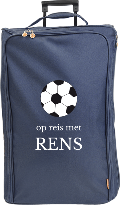 Speelse reistrolley XL met voetbal en naam