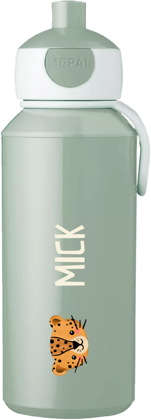 Mepal pop-up drinkbeker Campus met naam en luipaard