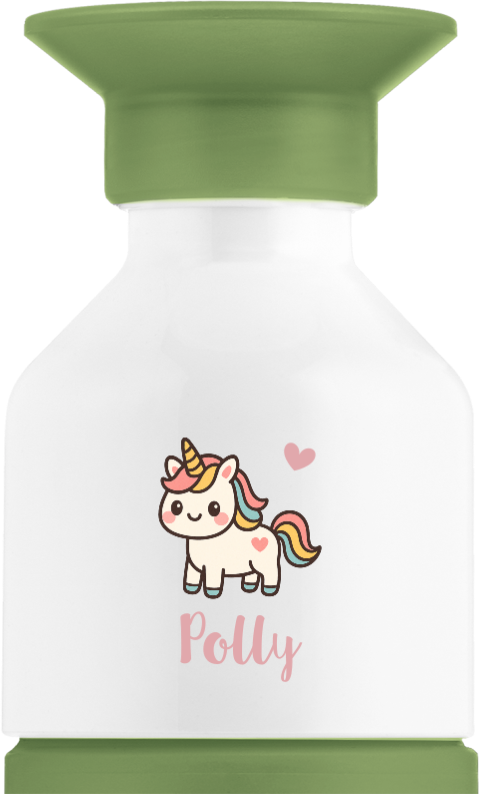 Dopper steel MINI met naam en kawaii eenhoorn