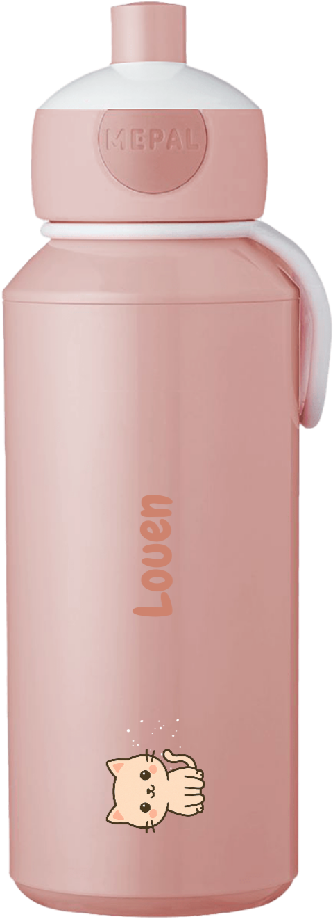 Mepal pop up drinkbeker Campus met naam en kawaii poes
