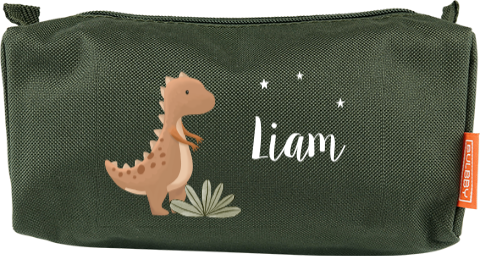 Etui met naam en dino's