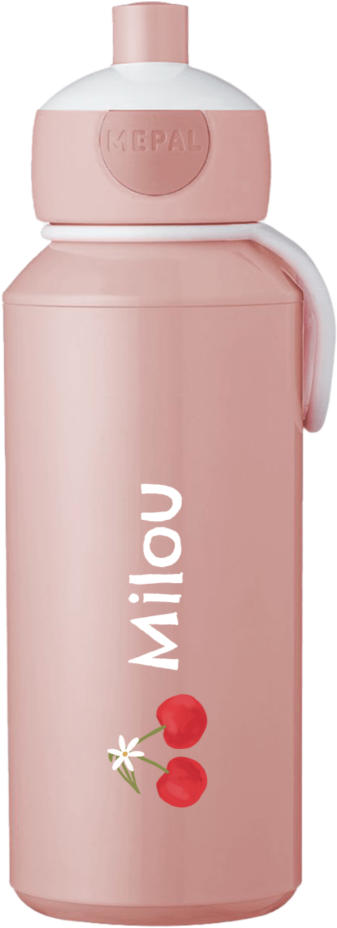 Mepal Campus pop-up drinkfles met naam en kersjes